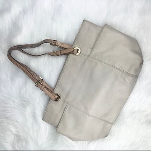Micheal Kors White & Tan Leather Purse